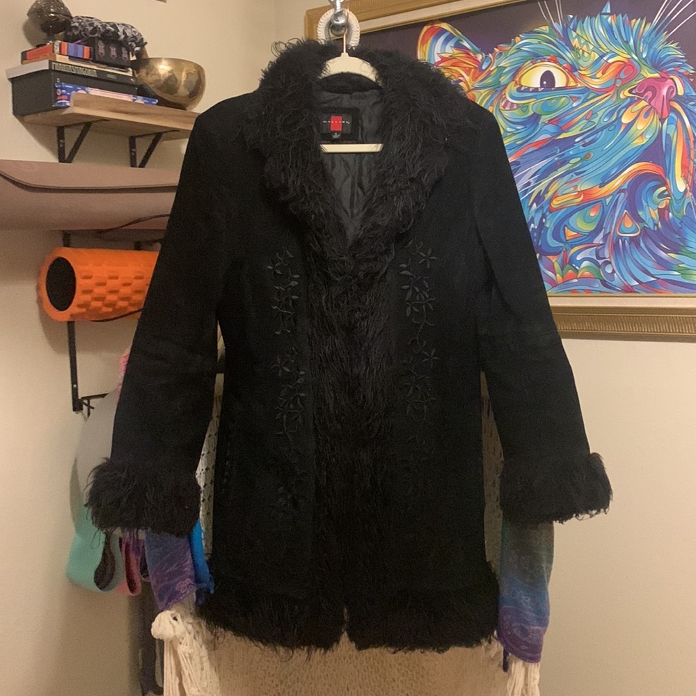 Black Suede Midi Penny Lane Jacket